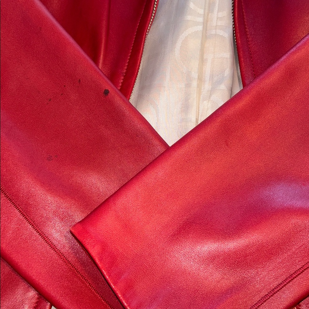 Cole Haan Red Leather Jacket - Picture 8 of 13